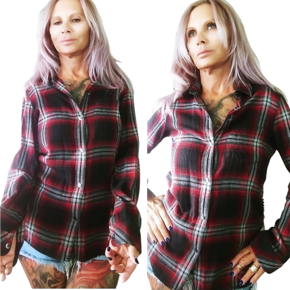 Madewell Red & Black Plaid Flannel
